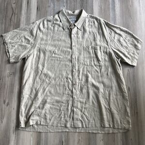 Ron Chereskin Washable Linen Rayon Button Down Shirt Size XXL